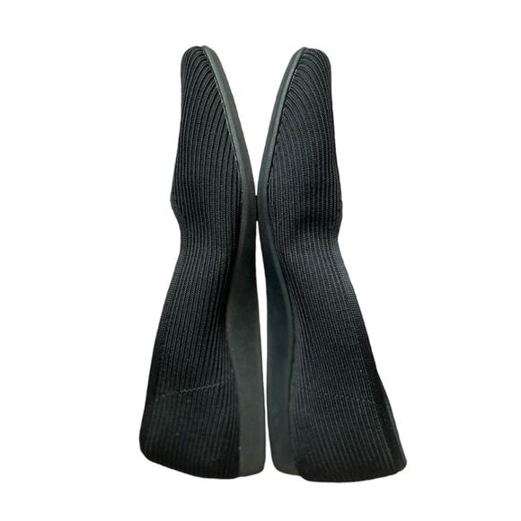 Vivaia Margot Square Toe Ribbed V-Cut Woven Flats in Black Size 41 / 9.5 - Picture 5 of 6